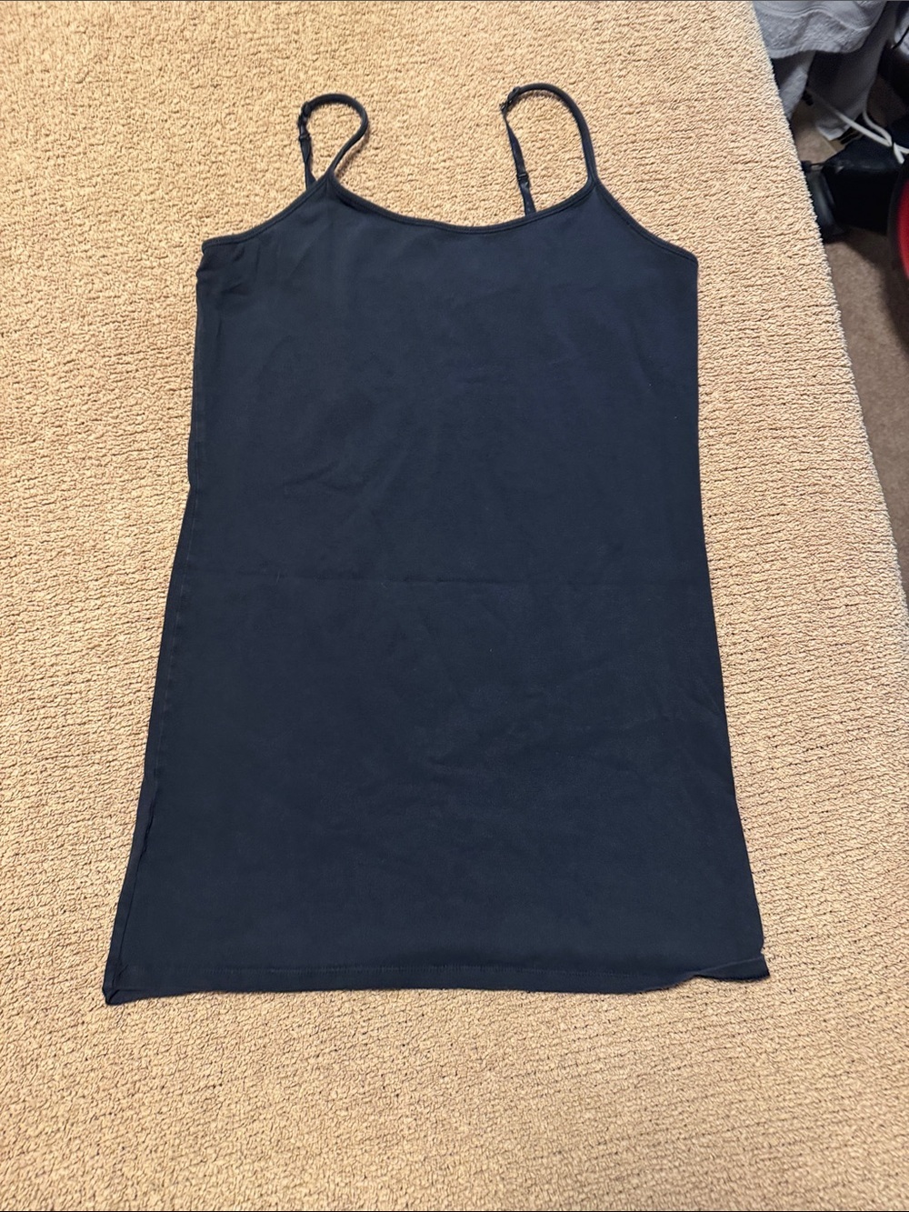 2 Vanity Black Extra long Spaghetti-Strap Tank